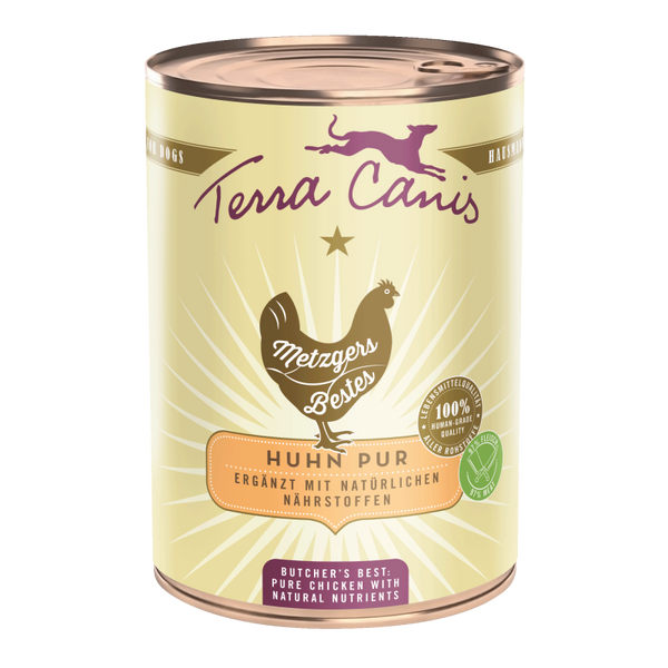 Terra Canis Metzgers Best – Cibo Umido Per Cani 6x400g, Con Cuore E Germogli Di Pollo, Qualità Alimentare, Senza Cereali E Glutine