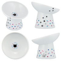 Necoichi Tilted Stress Free Raised Cat Food Bowl