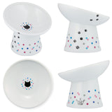 Necoichi Tilted Stress Free Raised Cat Food Bowl