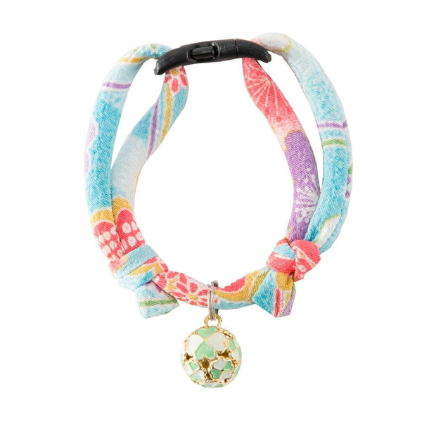 Necoichi Chirimen Cat Collar with Bell