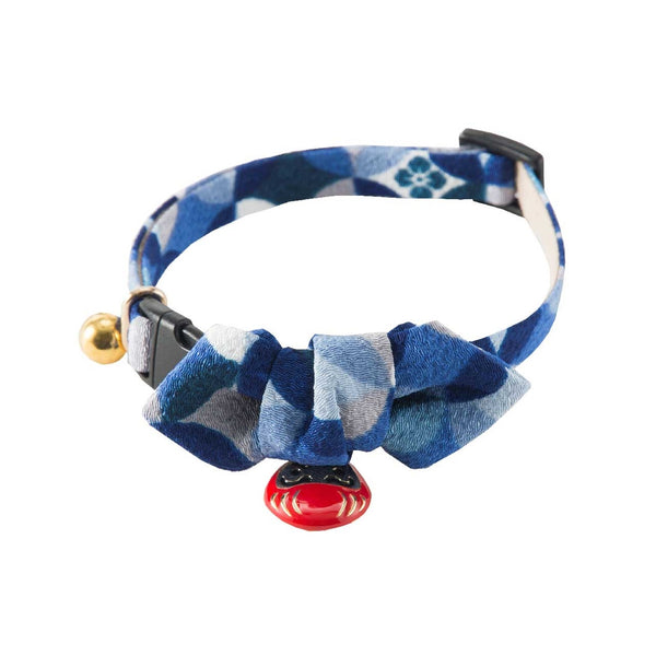 Necoichi Daruma Charm Bow Tie Cat Collar