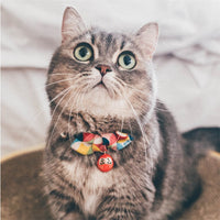Necoichi Daruma Charm Bow Tie Cat Collar